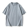 thumbnail image 1 of ZZwxWA Mens Oversized T Shirts Heavyweight Plain Basic Tees Short Sleeve Crewneck Loose Fit Spring T-Shirts Tops, 1 of 3