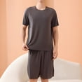 thumbnail image 1 of ZZwxWA Mens Pajama Set Short Sleeve Sleepwear 2 Piece Pjs Lightweight for Men Soft Nightwear Breathable & Comfortable Summer up to 45% Off, 1 of 6