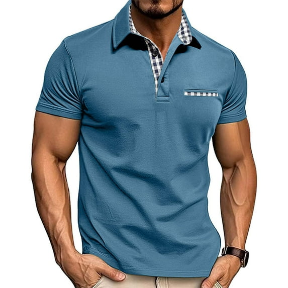 ZZwxWA Mens Short Sleeve Henley Shirt, Summer Spring Stand Collar Golf Shirt Slim Fit Breathable Casual Jersey Shirt
