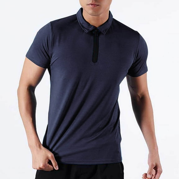 ZZwxWA Mens Short Sleeve Henley Shirts Quarter-Zip Casual Slim Fit Mock Neck Basic Designed Cotton Shirts 50% Off Clear