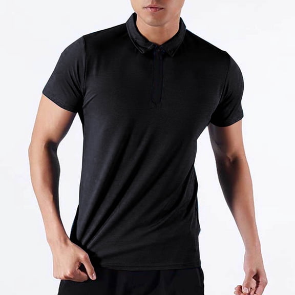 ZZwxWA Mens Short Sleeve Henley Shirts Quarter-Zip Casual Slim Fit Mock Neck Basic Designed Cotton Shirts up to 65% Off