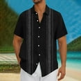 thumbnail image 1 of ZZwxWA Mens Short Sleeve Shirts Linen Cotton Button Down Embroidered Wedding Shirt Summer Beach Tops Holiday Gift Finder, 1 of 4