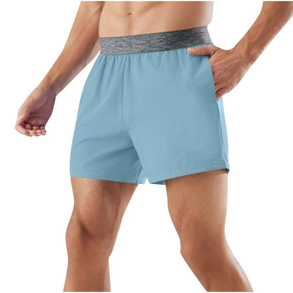 ZZwxWA Mens Shorts Casual Elastic Waist, Mens Swim Trunks Solid Color Beach Bathing Suits Hawaiian Swimwear Holiday Beachwear 50% Off Clear