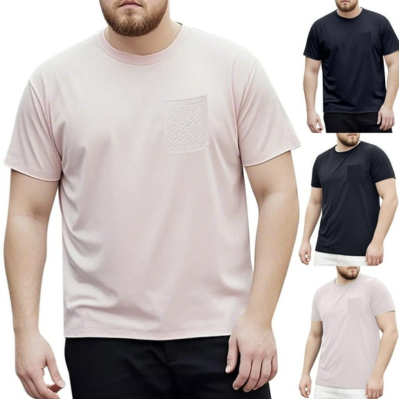 ZZwxWA Mens T-Shirts with Pocket Short Sleeve Cotton Crew Neck Tee Shirts up to 65% Off