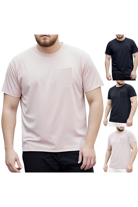 Mens T-Shirts with Pocket Short Sleeve Cotton Crew Neck Tee Shirts up to 65% Off
