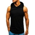 thumbnail image 1 of ZZwxWA Mens Tank Top, Mens Hooded Tank Tops Bodybuilding Muscle Cut Off T Shirt Sleeveless Gym Training Hoodies Workout Athletic Tee up to 45% Off, 1 of 5