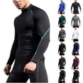 thumbnail image 1 of ZZwxWA Mens Turtleneck Fitness Long Sleeves, Men's Athletic Thermal Long Sleeve Compression Shirts, Workout Gym T-Shirt, 1 of 5