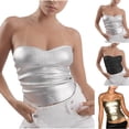 thumbnail image 1 of ZZwxWA Metallic Crop Top Women's Sexy Strapless Backless Sexy Y2K Crop Top Corset Party Club Outfits for Women, 1 of 4