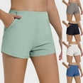 thumbnail image 1 of ZZwxWA Mid-Rise Casual Shorts for Women with Pockets 2025 Summer Trendy Shorts Elastic Waist Ribbed Shorts, 1 of 4