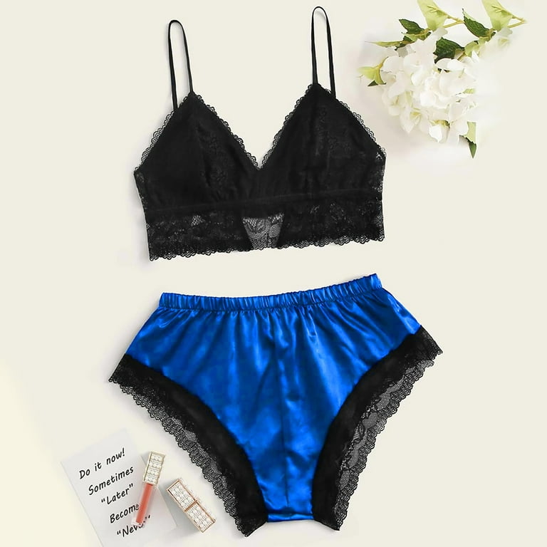 ZZwxWA New Sexy Lace Lingerie Silk Underwear for Womens Sleepwear Underwear  Pajamas Satin Camisoles Halter Outfit Online Shopping