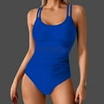 thumbnail image 1 of ZZwxWA One Piece Swimsuit Women Belly Control High Waist Ruched Mesh Bathing Suits Modest Slimming Sexy Square Neck Swimwear Solid Color, 1 of 6
