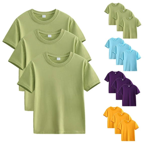 ZZwxWA Online Shopping 3 Pack Girls Shirts Short Sleeve Shirt Girls T Shirts Soft Basic Tees Kids Tshirts Solid Summer Top T-Shirt Newborn Girl Clothes