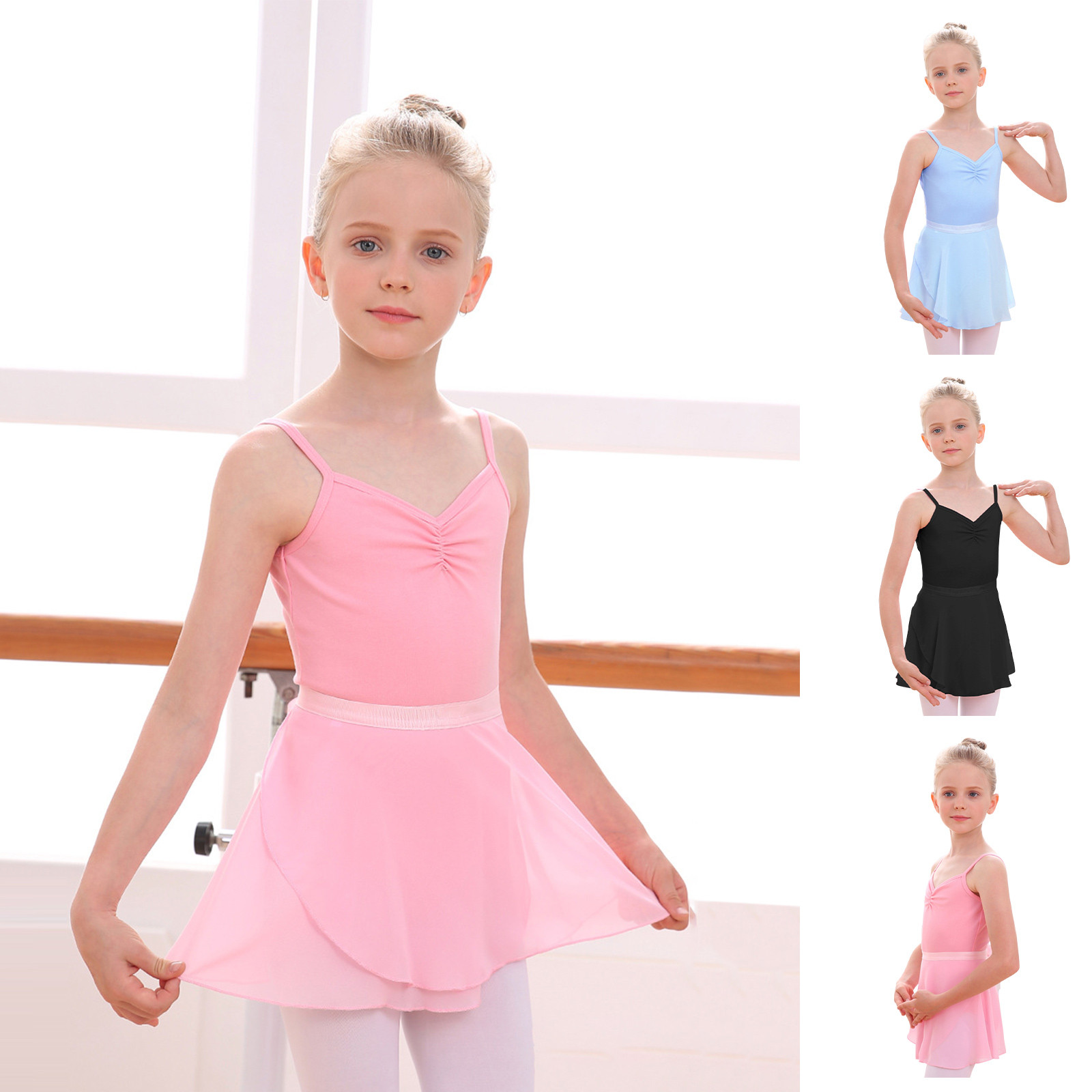 ZZwxWA Online Shopping Baby Girls Children's Dance Clothes Summer Sleeveless Training Clothes Open Gear One-piece Performance Clothes Skirt Set Tie-wrap Newborn Boy Clothes