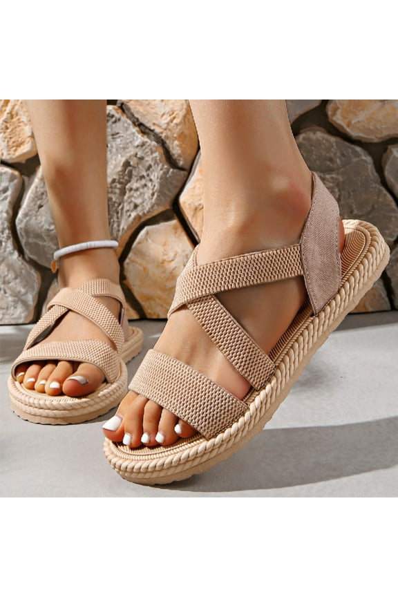 Orthopedic Wedge Sandals for Women Dressy Summer, Womens Open Toe Espadrilles Platform Sandals Ankle Strap Wedge Sandals Leather Sandals Casual Low Wedges Walking Strappy Slip on Sandals