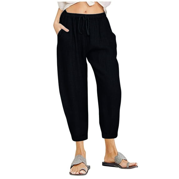 ZZwxWA Pants for Women Women'S Pocket Summer Elastic Casual Solid Color High-Waisted Slim Casual Pants