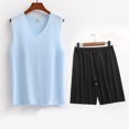 thumbnail image 1 of ZZwxWA Plus Size Sets for Men's Athletic Fashion Casual Solid Color V-Neck Sleeveless Elasticity Sports Sets Loungewear up to 65% Off, 1 of 2