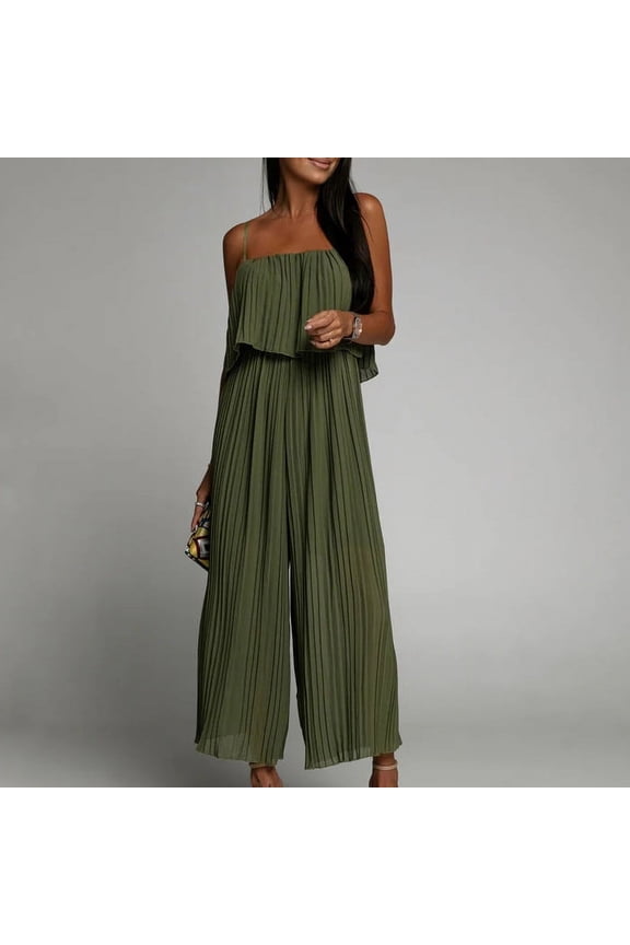 Rompers for Women Dressy Women's Stylish Casual Strapless High-Waisted Jumpsuit Pants Summer Rompers for Women 2025 Tax Free Weekend