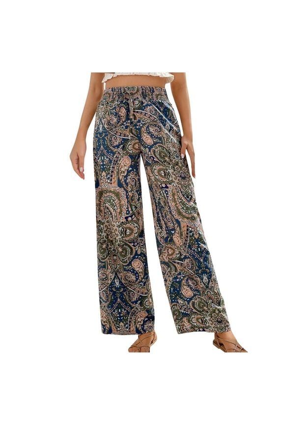 Running Pants for Women, Women's St. Patrick's Pants Casual Green Four Leaf Printed Lace-Up Flared Womens Pants up to 45% Off