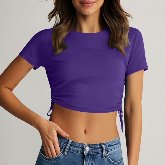 ZZwxWA Short Sleeve Square Neck Crop Top for Women Soft Workout Shirt Going Out Tops Sexy Slim Fitted Casual Base Layer