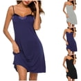 thumbnail image 1 of ZZwxWA Sleep Dress for Women Nightgowns Nightdress Spaghetti Strap Low Cut Mini Dress Basic Soft Sleepwear Cami Dresses, 1 of 5