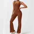 thumbnail image 1 of ZZwxWA Sleeveless Jumpsuit for Women Square Neck Wide Leg Full Length Romper Playsuit Yoga Bell Bottoms Jumpsuit Solid Color Womens Overalls, 1 of 6