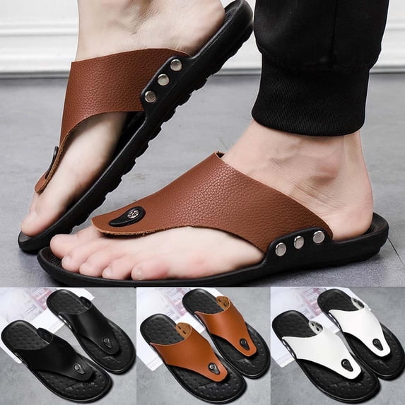 ZZwxWA Slippers Summer Flip Flops for Men Beach Casual Sandals Comfortable Shoes Non-Slip Bathroom Slides Tax Free Weekend