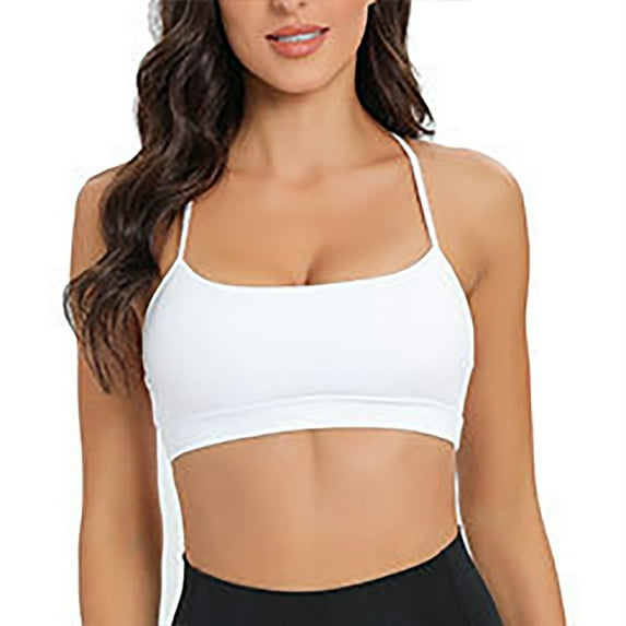 ZZwxWA Sports Bras for Women Square Neck ConvertibleThin Strap Bra Wireless Padded Bra Yoga Workout Crop Top