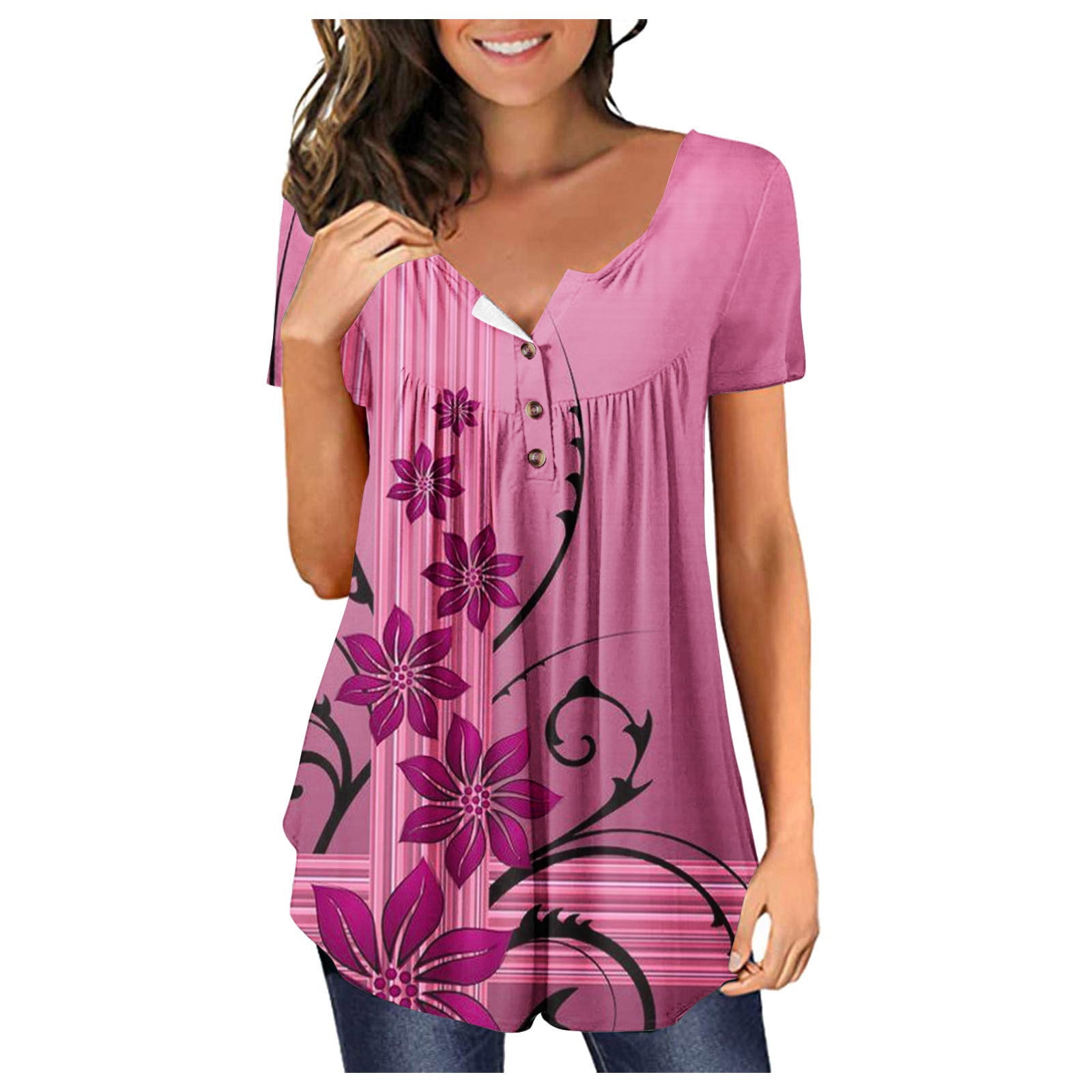 ZZwxWA Spring Tops for Women 2024 Clearance Prime Cozy Style Oversize Loose Fit Tee Girls Casual