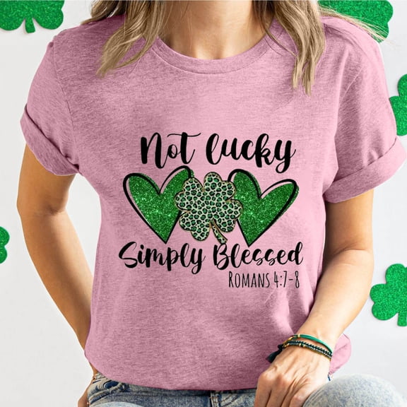 ZZwxWA St. Patrick's Day Shirts for Women Shamrock Heart Graphic Tees St Patty's T-Shirt Irish Tops