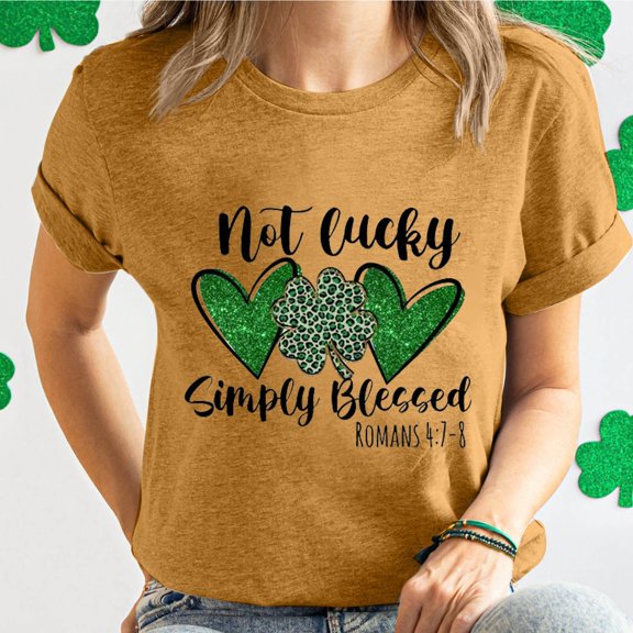 ZZwxWA St. Patrick's Day Shirts for Women Shamrock Heart Graphic Tees St Patty's T-Shirt Irish Tops