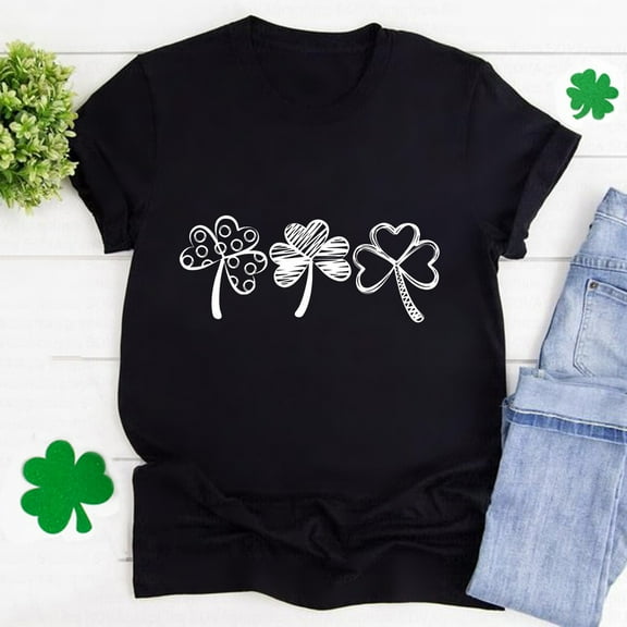 ZZwxWA St. Patricks Day Shirt for Womens Cute Gnomes T-Shirt Shamrock Printed Shirts Short Sleeve Graphic Tees Tops