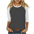 thumbnail image 1 of ZZwxWA Summer Tops for Women Trendy Women's 3/4 Sleeve Shirts Sunflower Print Round Neck Loose Tops Comfy Soft Blouses Summer Casual Pullover Summer Saving Clearance, 1 of 7