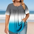 thumbnail image 1 of ZZwxWA Summer Womens Plus Size Tops Comfy Crew Neck T Shirts Cute Pleated Shirts Color Block Tunic Tops Loose Fit Trendy Tee, 1 of 5
