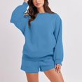 thumbnail image 1 of ZZwxWA Sweatsuits for Women Loungewear Workout Athletic Tracksuits Long Sleeve Tops Sweatshirt Shorts Casual Suit Sets, 1 of 5