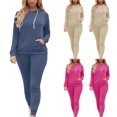 thumbnail image 1 of ZZwxWA Sweatsuits for Women Set 2 Piece Hoodie Casual Fit Crewneck Sweatshirt Drawstring Sweatpant Track Suit Outfits, 1 of 7