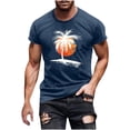 thumbnail image 1 of ZZwxWA T-Shirt for Men Summer - Coconut Tree Graphic Print Short Sleeve Crewneck Hawaiian Tee Shirts Casual Slim Fit Tops, 1 of 4