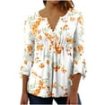 thumbnail image 1 of ZZwxWA T-Shirts for Women Trendy,Women's 3/4 Sleeve Shirts Sunflower Print Round Neck Loose Tops Comfy Soft Blouses Summer Casual Pullover Clearance Summer Saving, 1 of 5
