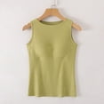 thumbnail image 1 of ZZwxWA Tank Top for Womens Sleeveless Cami Tops with Built in Bras Shelf Bra Padded Shirt 2025 Casual Tanks Loose Fit Camis, 1 of 5