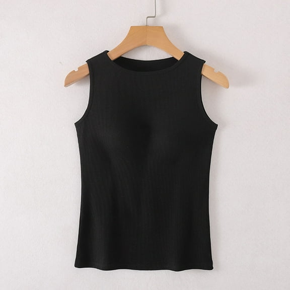 ZZwxWA Tank Top for Womens Sleeveless Cami Tops with Built in Bras Shelf Bra Padded Shirt 2025 Casual Tanks Loose Fit Camis