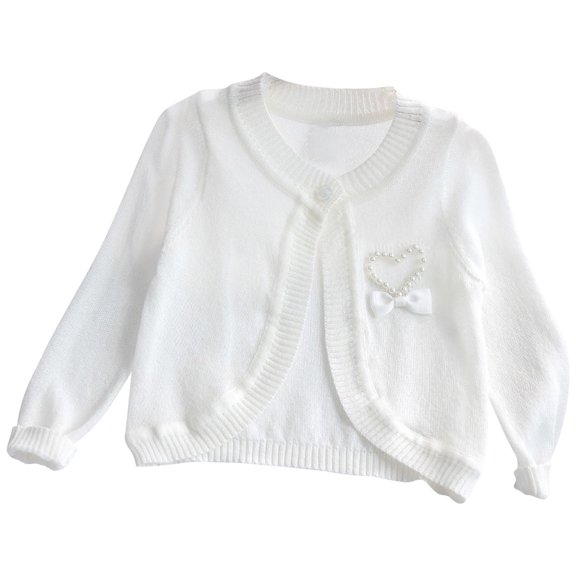 ZZwxWA Toddler Little Girls Knit Shrug Baby Long Sleeve Open Front Cardigan Sweater 50% Off Clear