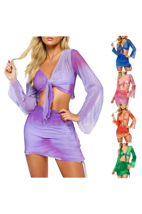 Two Piece Skirt Set Shirt and Skirt Set for Women Going Out Sets Club Outfits Cute 2 Piece Sets Sexy Rave Mini Skirt