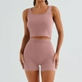 thumbnail image 1 of ZZwxWA Two Pieces Women's Tracksuit Set Workout Outfits Sets for Women 2 Piece Womens Workout Cropped Sports Sets Solid Sleeveless Shirts and Shorts, 1 of 6