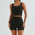 thumbnail image 1 of ZZwxWA Two Pieces Women's Tracksuit Set Workout Outfits Sets for Women 2 Piece Womens Workout Cropped Sports Sets Solid Sleeveless Shirts and Shorts, 1 of 6