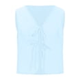 thumbnail image 1 of ZZwxWA Vest for Women Cotton Linen Casual Tie Front V Neck Sleeveless Shirts Solid Color 2025 Fall Winter Soft Comfy Crop Tank Tops, 1 of 4