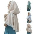 thumbnail image 1 of ZZwxWA Wedding Pray Scarf for Hot Lightweight Shawl with Lace Trim for Ladies Mother Wedding Party Sunproof Supplies, 1 of 3