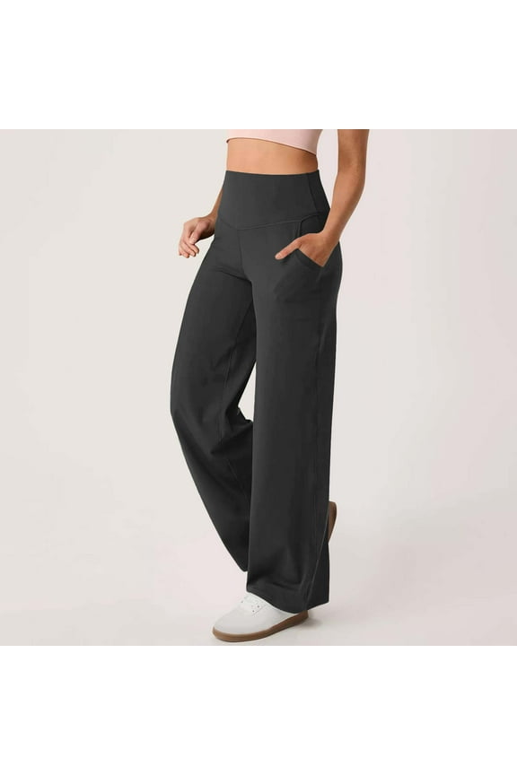 Wide Leg Yoga Pants for Women Stretch High Waisted Yoga Pants Baggy Soft Belly Control Leggings Palazzo Pants