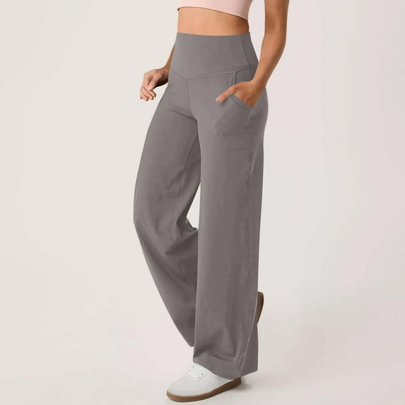 ZZwxWA Wide Leg Yoga Pants for Women Stretch High Waisted Yoga Pants Baggy Soft Belly Control Leggings Palazzo Pants