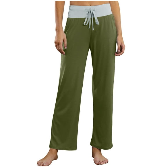 ZZwxWA Wide Leg Yoga Pants with Pockets for Women, Comfy Cotton Lounge Pants Baggy, Low Rise Stretchy Athletic Pants Workout