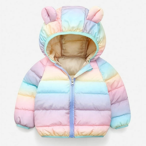 ZZwxWA Winter Down Coats for Kids Baby Boys Girls Light Puffer Padded Jacket Bear Hoods Infant Outerwear Hooded Fleece Jacket Toddler Warm Lined outerwear