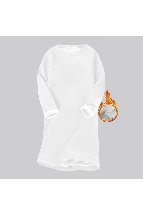 Winter Dresses for Women 2025 Warm Sherpa Lined Long Sleeve Mini Dress Knee Length Sweatshirt Dresses Loungewear